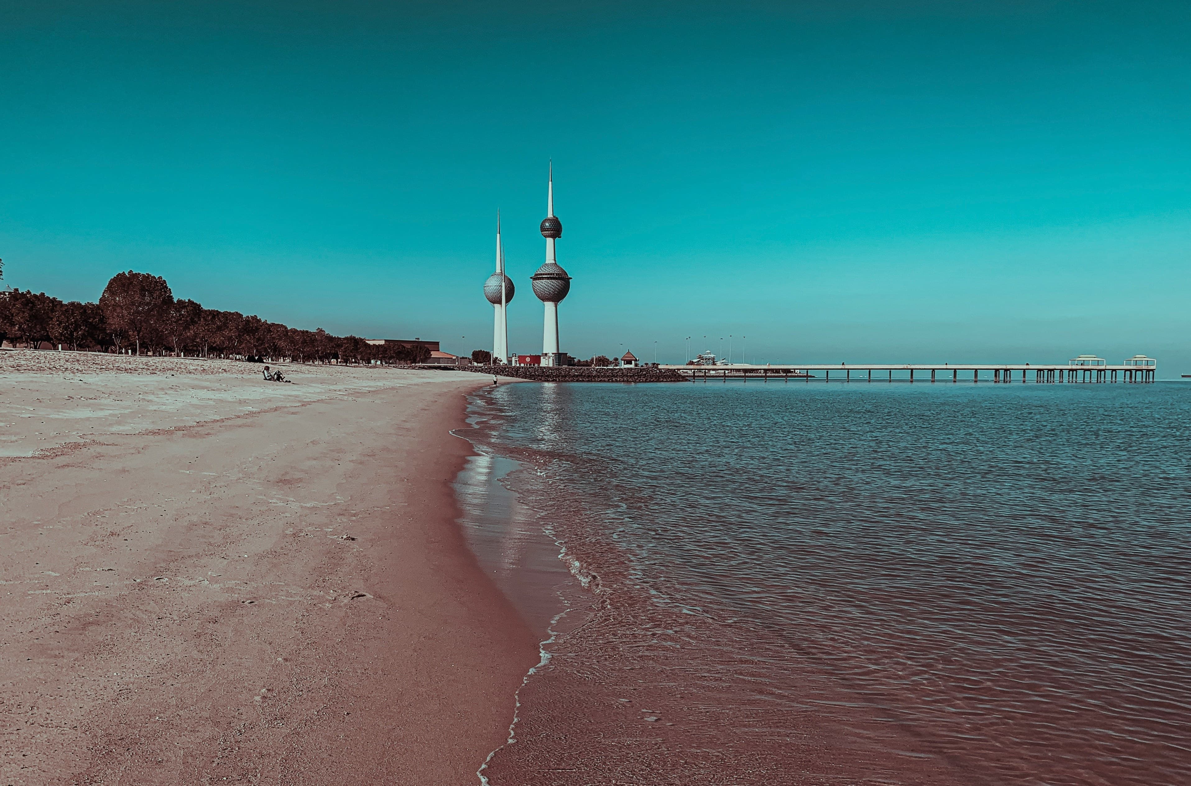 Kuwait Towers beside the waterfront