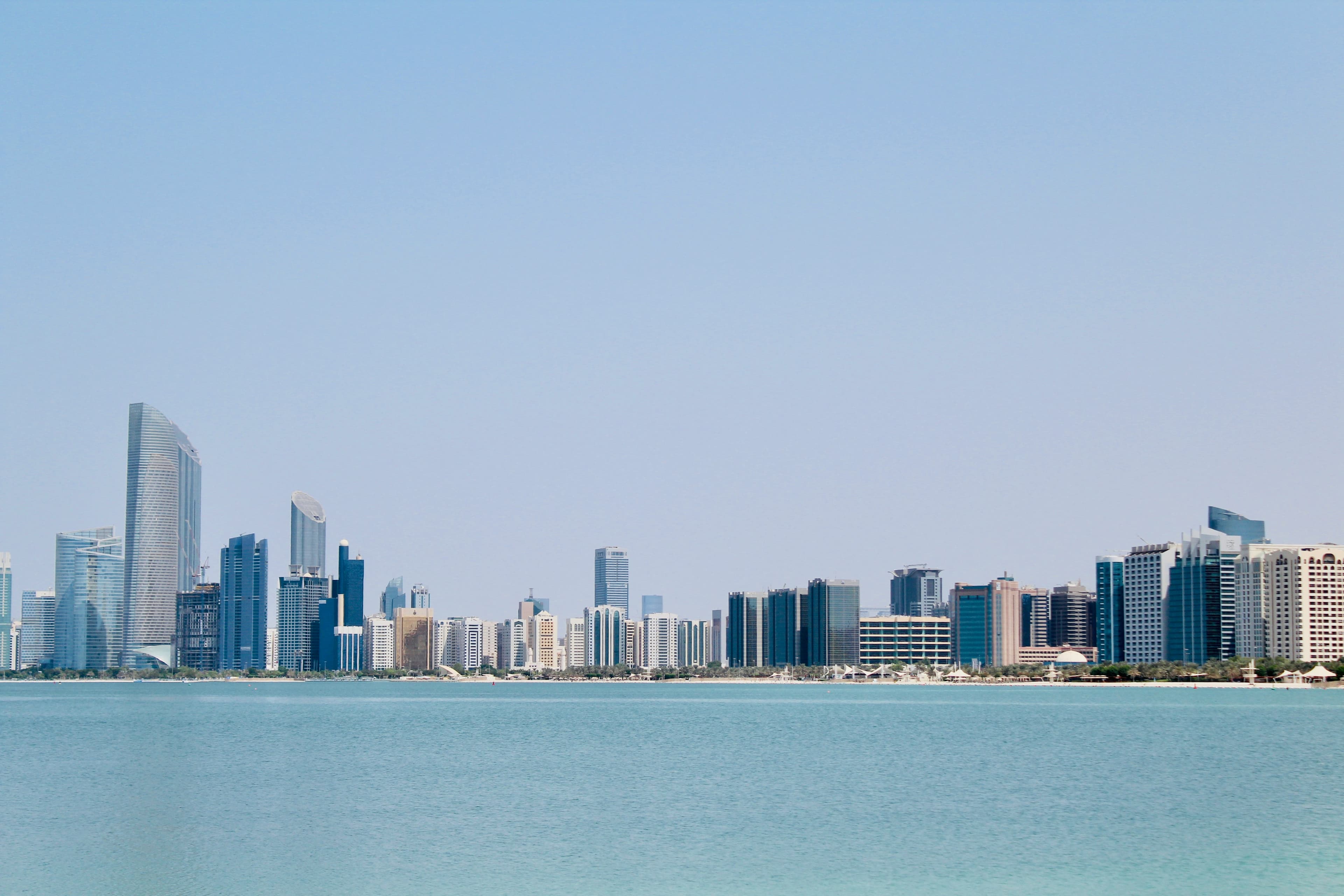 Abu Dhabi waterfront skyline in the United Arab Emirates